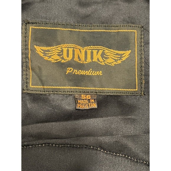 UNIK Premium Leather Brown Biker Motorcycle Vest Size 56 BORN TO RIDE USA Patch - Picture 10 of 11